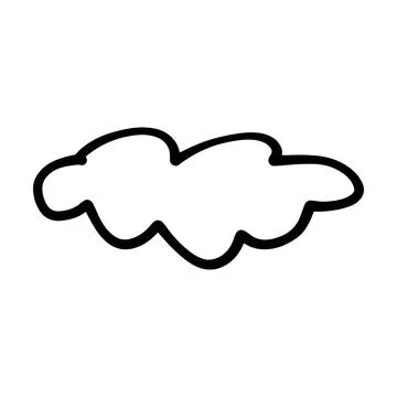 Cloud icon, hand-drawn outline sketch simple doodle outline drawing art ill.. Stock Illustration