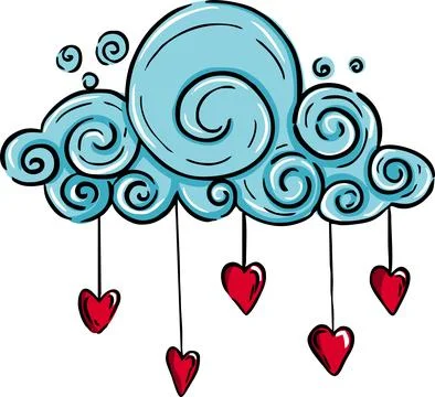 Cloud icon with hearts. Stock Illustration