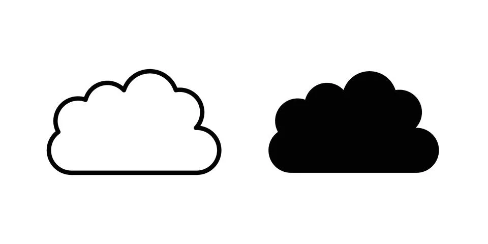 Cloud icon Illustration set. Vector Eps10 for apps Stock Illustration