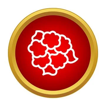 Cloud icon indicating general weather conditions in red circle Stock Illustration