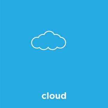 Cloud icon isolated on blue background Stock Illustration