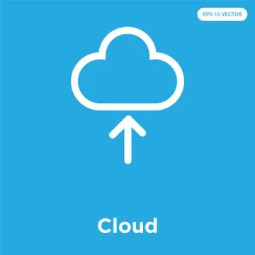 Cloud icon isolated on blue background Illustrazione stock gratuita