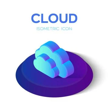 Cloud icon. Isometric Cloud. Created For Mobile, Web, Decor, Print Products,  스톡 일러스트