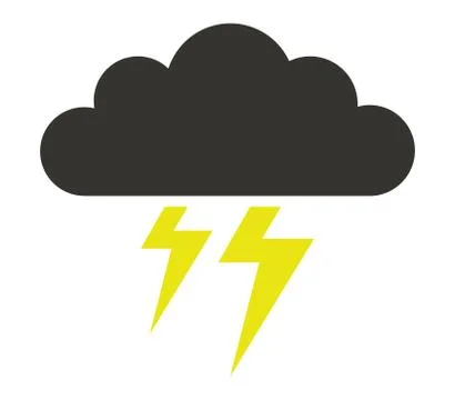 Cloud icon with lightning on a white background 스톡 일러스트