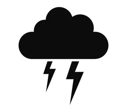 Cloud icon with lightning on a white background Stock Illustration