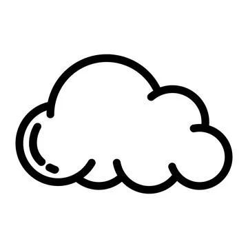Cloud icon in line art style, isolated on white background Illustrazione stock