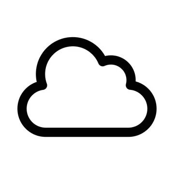 Cloud icon linear logo mark in black and white Stock Illustration