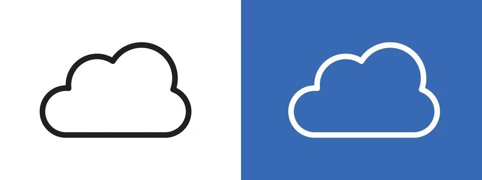 Cloud icon logo sign set vector outline Stock Illustration