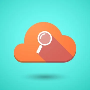 Cloud icon with a magnifier Stock Illustration