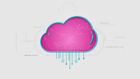 Cloud icon with neural networks and mathematical calculation fragments Stock Footage 326322829