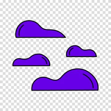 Cloud icon. Outline balloon. Set of clouds in flat style. Vector cartoon cl.. Illustrazione stock