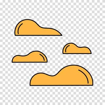 Cloud icon. Outline balloon. Set of clouds in flat style. Vector cartoon cl.. Stockillustratie