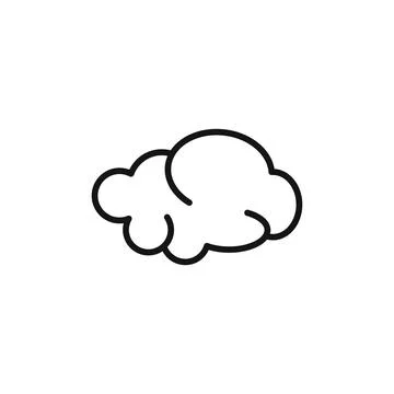 Cloud icon outline collection in black and on white background Illustrazione stock