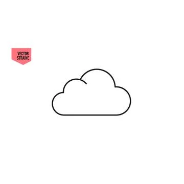 Cloud icon with outline - vector graphic Stock Illustration