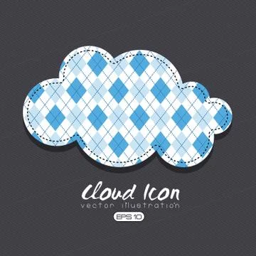 Cloud icon over black background vector illustration Stock Illustration