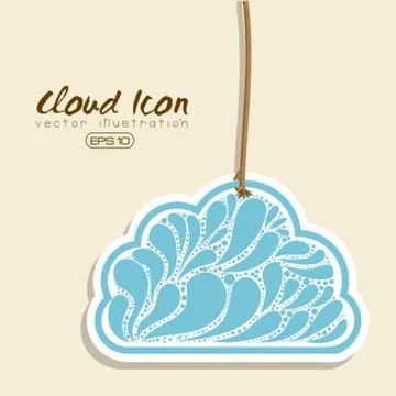 Cloud icon over pink background vector ilustration .. Stock Illustration