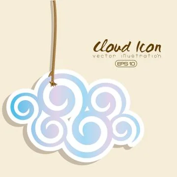 Cloud icon over pink  background vector illustration Stock Illustration