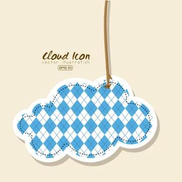 Cloud icon over pink background vector illustration Stock Illustration