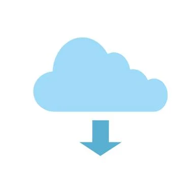 Cloud icon over white background, stock vector illustration Stock Illustration