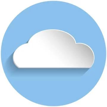 Cloud icon, paper style Illustrazione stock