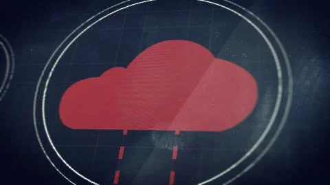 Cloud icon in perspective view with depth of fields Stock Illustration