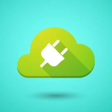 Cloud icon with a plug Stock Illustration