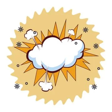 Cloud icon pop art Stock Illustration