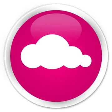 Cloud icon premium pink round button Stock Illustration