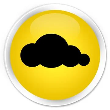 Cloud icon premium yellow round button Illustrazione stock
