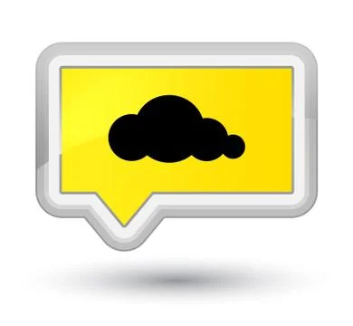 Cloud icon prime yellow banner button 스톡 일러스트