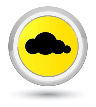 Cloud icon prime yellow round button 스톡 일러스트