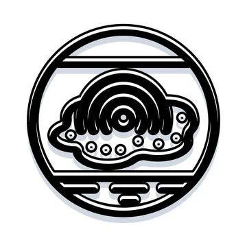 Cloud icon with rain line art design Stock Illustration