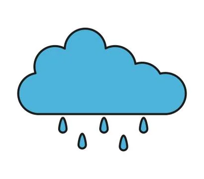 Cloud icon with rain on white background イラスト素材
