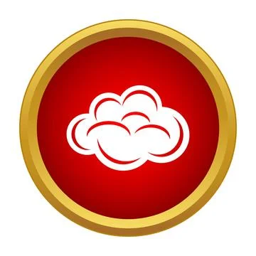 Cloud icon representing weather forecast inside red circle Stock Illustration