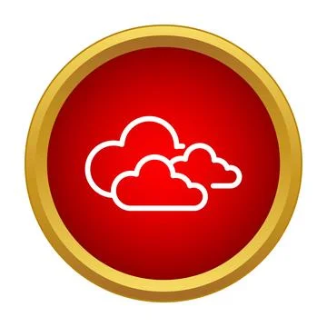 Cloud icon representing weather, storage, and sky symbol Stock Illustration