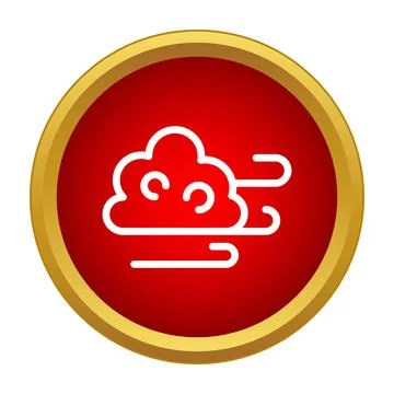 Cloud icon representing windy weather conditions Stock Illustration