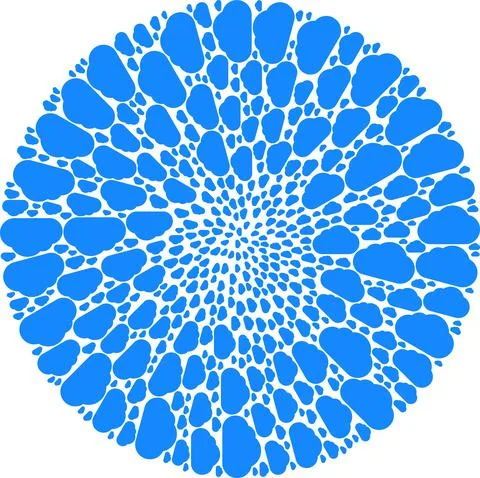 Cloud Icon Rotated Spheric Cluster Collage 스톡 일러스트