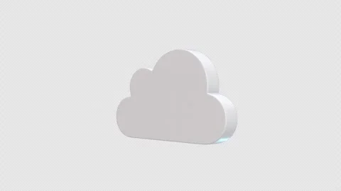 Cloud Icon Rotating on a Transparent Background. Seamless Loop. 3D Cloud Icon. 4 Stock Footage 297948096