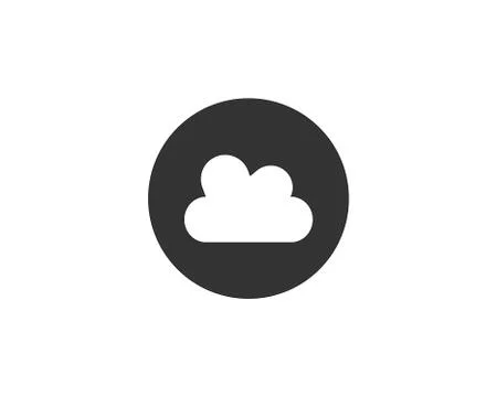 Cloud Icon. Rounded Flat icon isolated on the black background Stock Illustration