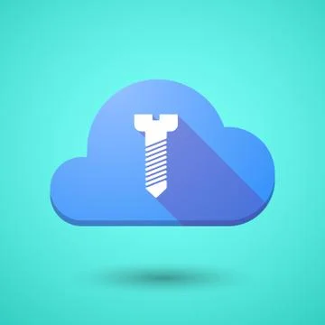 Cloud icon with a screw Stock Illustration