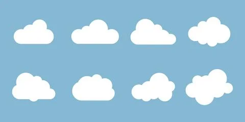 Cloud icon. Set of clods. Cloud icon. Vector illustration Stock Illustration