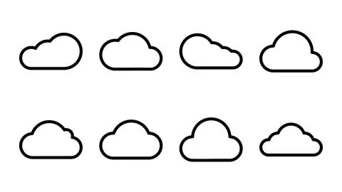 Cloud icon set. cloud vector icon Stock Illustration