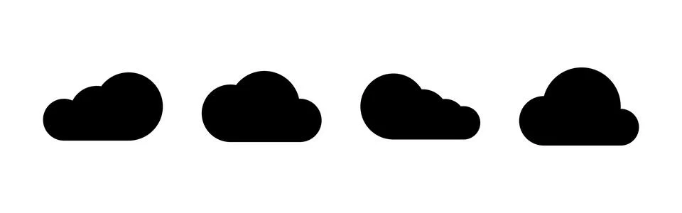 Cloud icon set. cloud vector icon Stock Illustration