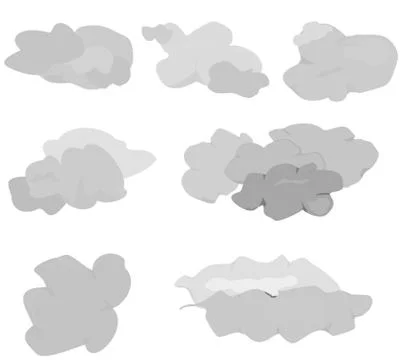 Cloud icon set Stock Illustration