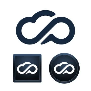 Cloud icon set, isolated vector illustrations Stock Illustration