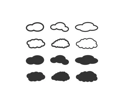 Cloud icon set. Sky illustration symbol. Sign bubble vector. Stock Illustration