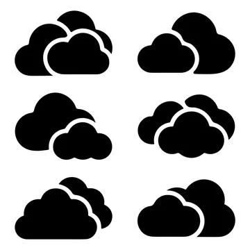 Cloud Icon Set Vector Collection Illustrazione stock