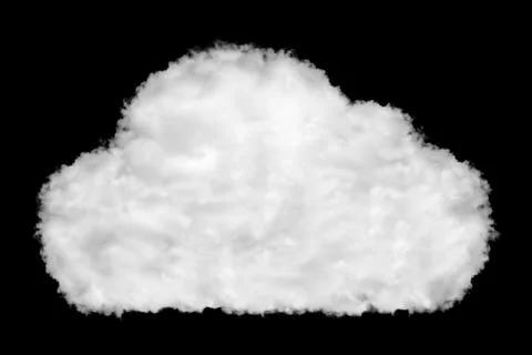Cloud icon shape made of clouds on black back Stock Photos