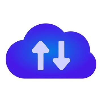 Cloud icon showing data uploading and downloading process Stock Illustration