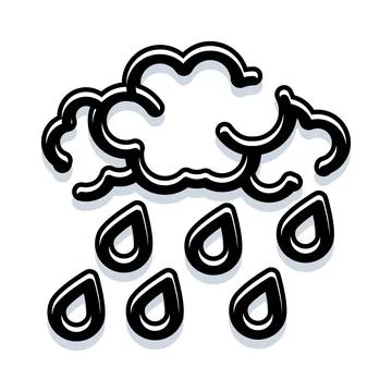 Cloud icon showing raining and meteorology forecast Illustrazione stock